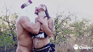 middle eastern penelope stone rides dick outdoors