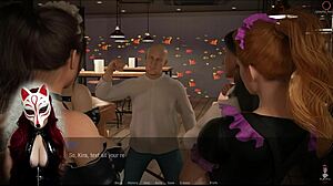 Brunette maid Kate dominates with public upskirt cosplay