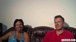 Beautiful German woman has hot threesome with much younger men