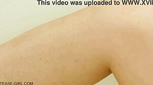 Super hot teen masturbates on the cozy sofa.