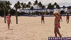 A lucky guy has his wildest fantasy come true with a group of hot girls from a volleyball team