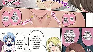 Japanese hentai game with ecchi content featuring busty women