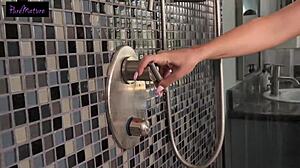 Filthy Milf Sucks Fat Dick Dry in Shower