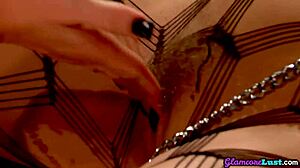 Glamcore Lesbian Pours Hot Wax on Dyke Girlfriend Before Pussy Licking