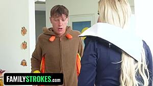 Stepsibling Prank War Sparks Wild Thanksgiving Orgy