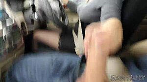 omg, givin' extreme handjob while drivin' in car... sanyany nylon so risky!