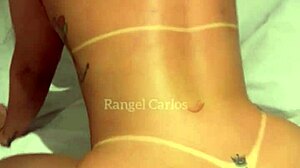 Big ass Brazilian gets some ass worship and a facial