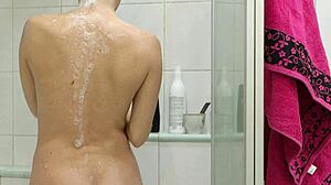 Redhead stepmother caught on phone hidden in shower