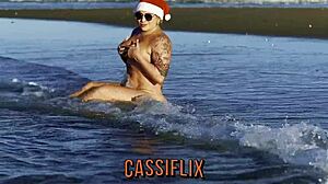 Mom Noel got a creamy facial gift on the beach!