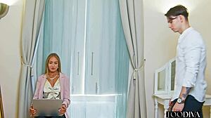 does this blonde teacher love sucking and riding her student's dick?