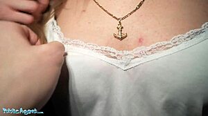 Public agent's blind taste test of Tina Princess's cum