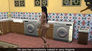 Yo, stepson, why you banging stepmom stuck in the washing machine?