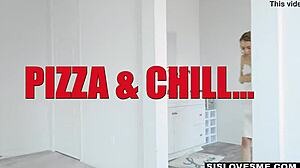 curly blonde teen 18+ spreads thick legs for stepbro to explore tight wet folds