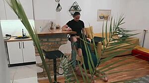 Step son spies on girlfriend and step mom in action