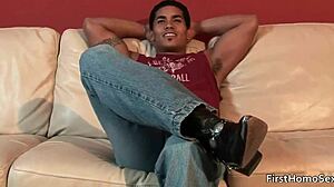 Hot gay dude sucks cock hard