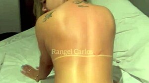 Big ass Brazilian gets some ass worship and a facial