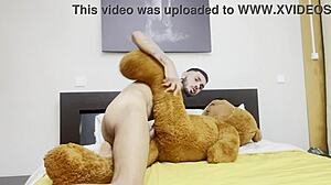 Twink rips clothes off muscular ladyboy in striptease