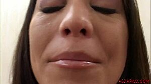 Young 18+ brunette slut shakes ass outdoors before intense doggystyle fucking