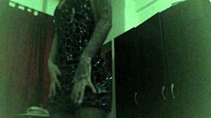 Blonde Cam Girl Strip At Home In Black Stockings.