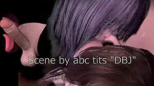 Anime girl gives double blowjob in 3D hentai