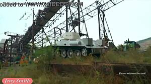 Jeny Smith Shows Great Camel Toe and Big Ass in Tight White Suit