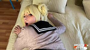 Passionate deepthroat and hardcore fucking with Toga Himiko cosplay.