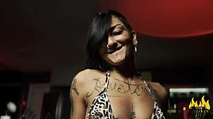 That hot strip for you, love, Caroleta Roots with tattoo