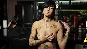 That hot strip for you, love, Caroleta Roots with tattoo