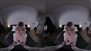 Exploring the dark room in VR with big boss.