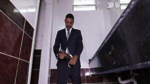 Intense Fucking of the Bathroom Employee in a Wild Amateur Gay Encounter