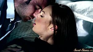 Beautiful woman gets vaginal penetration and facial with cum in a role play game