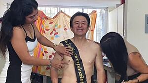 Wanna join? Busty stepdaughters bang old daddy for birthday fun!  