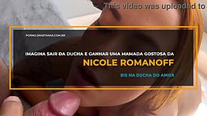 Bia Hot and Nicole Romanoff’s hot shower scene with close-ups and cowgirl position