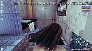 Skinny Babe Gets Wild in Steamy Shower Animation Scene