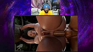 Jaheira's bald pussy fucked hard in ass while Aerith watches Tifa get pounded POV