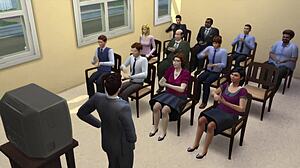 Office Boss Showing Porn to Everyone: Hentai Parody Tease?