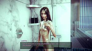 Skinny Babe Gets Wild in Steamy Shower Animation Scene