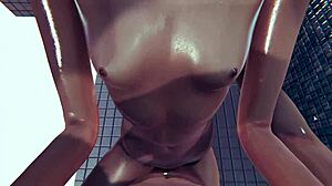 Skinny Babe Gets Wild in Steamy Shower Animation Scene