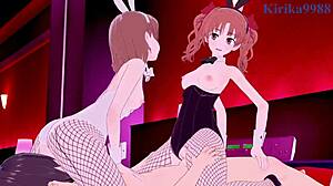 Mikoto Misaka and Kuroko Shirai Bunny Girls in Intense 3P Hentai Sex with Creampie Action. A Certain Scientific Railgun Gets Wild!