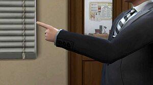 Boss shows porn at work to all employees in this The Sims 4 parody
