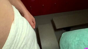 British blonde beauty Bonnie Blue in hot POV locker room scene