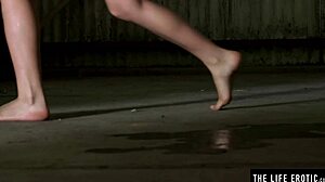 Athletic Brunette Masturbates in Boxing Gym Break