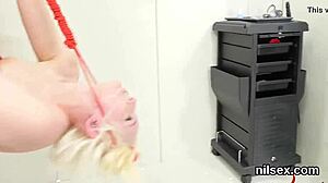 This slutty kitten faces brutal anal therapy in asylum