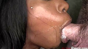 Tori Mantana gives sloppy blowjob in shower