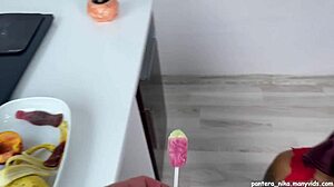 Home video of a couple enjoying oral sex and eating sweets