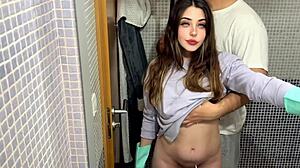 My Stepfather Fucks Me In The Bathroom While Cleaning