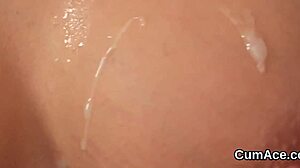 Wacky honey gulps cum load on face