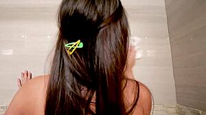 Cute teen maid with tight body accepts cash to show skin