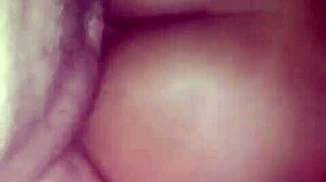 Breaking into the Brazilian bitch's ass, addicted to big dick, during intense assfucking and cum.