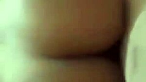 Breaking into the Brazilian bitch's ass, addicted to big dick, during intense assfucking and cum.